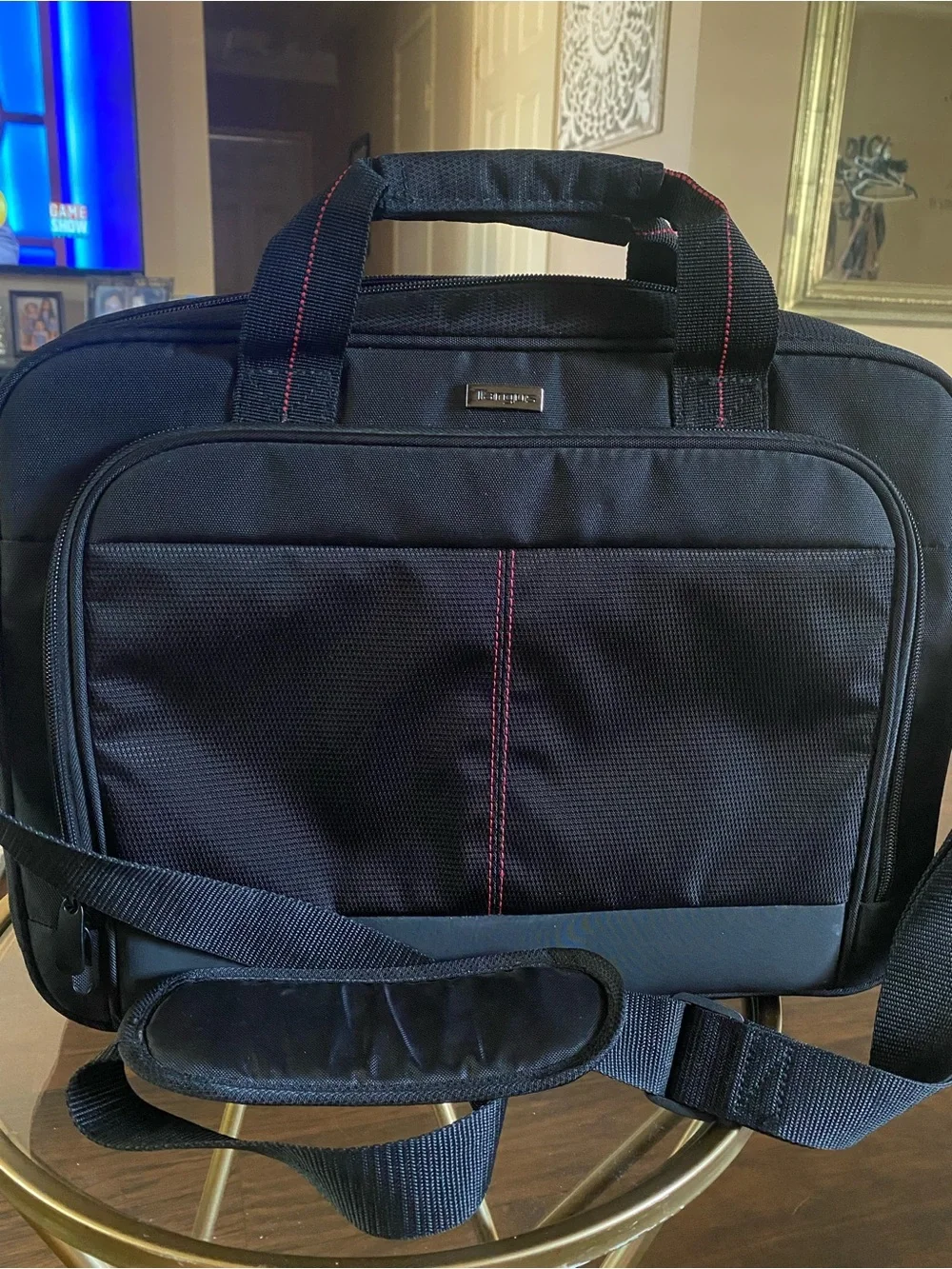 Targus Black Laptop Bag with Red Stitch Accents